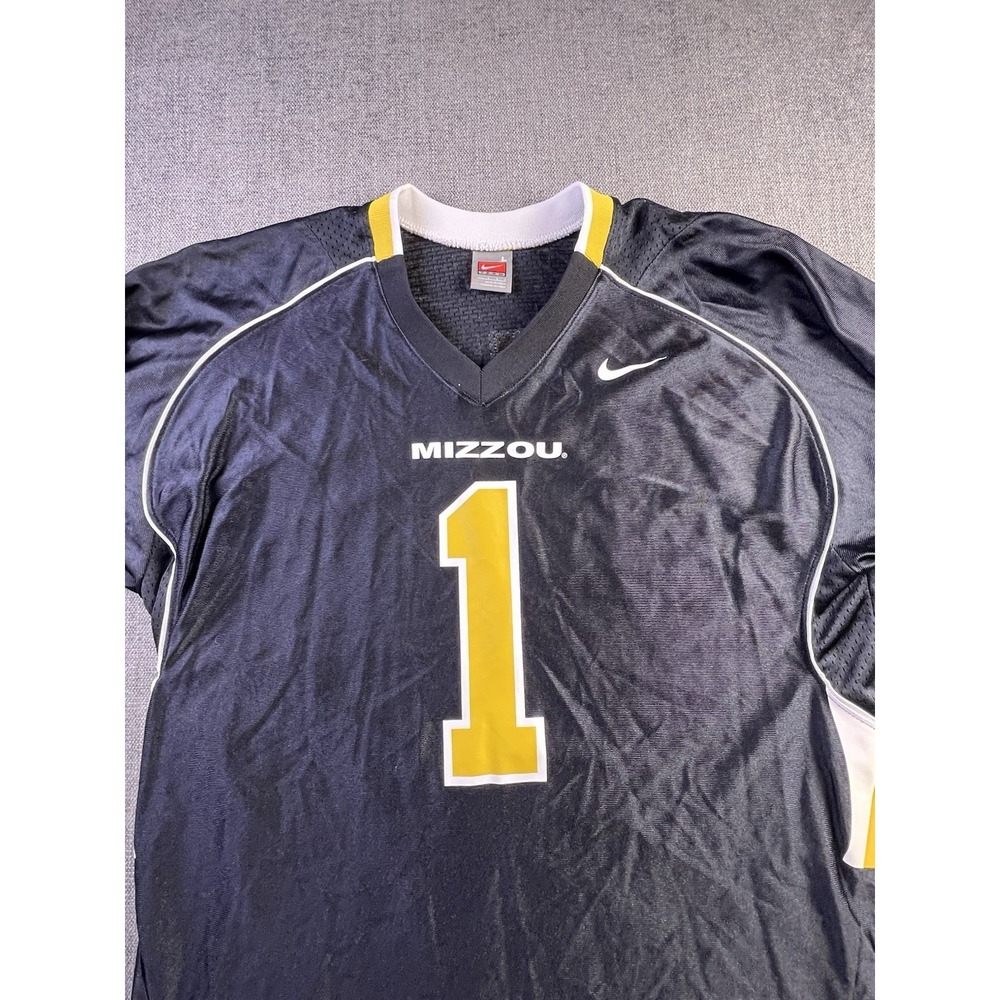 Vintage Nike Jersey Men's Large Missouri Tigers Number 1 90'sโ Football Black